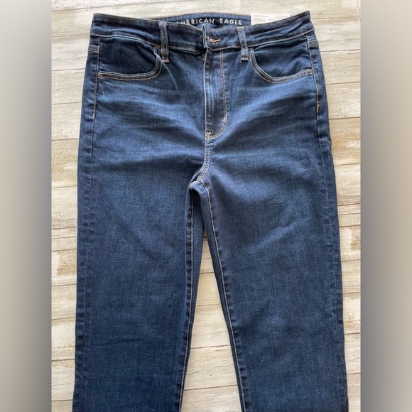 SOLD AE Next Level Super High-Waisted Dark Blue Jegging size 12 X-long - Picture 5 of 15